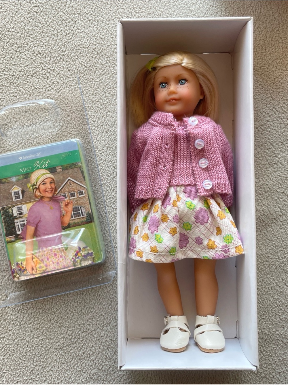 American Girl Mini Doll Collection Kit Kittredge With Box & Book 6.5"
